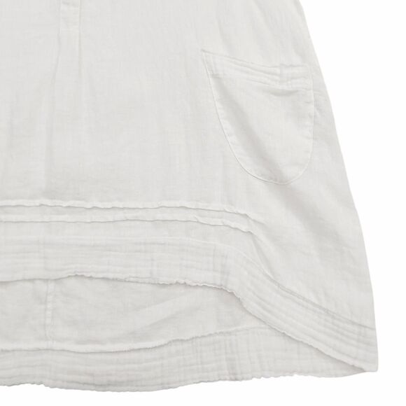 Lungo Larno Dress Womens 1X White Linen Long Sleeve Relaxed Fit Italy Beach - Picture 6 of 12